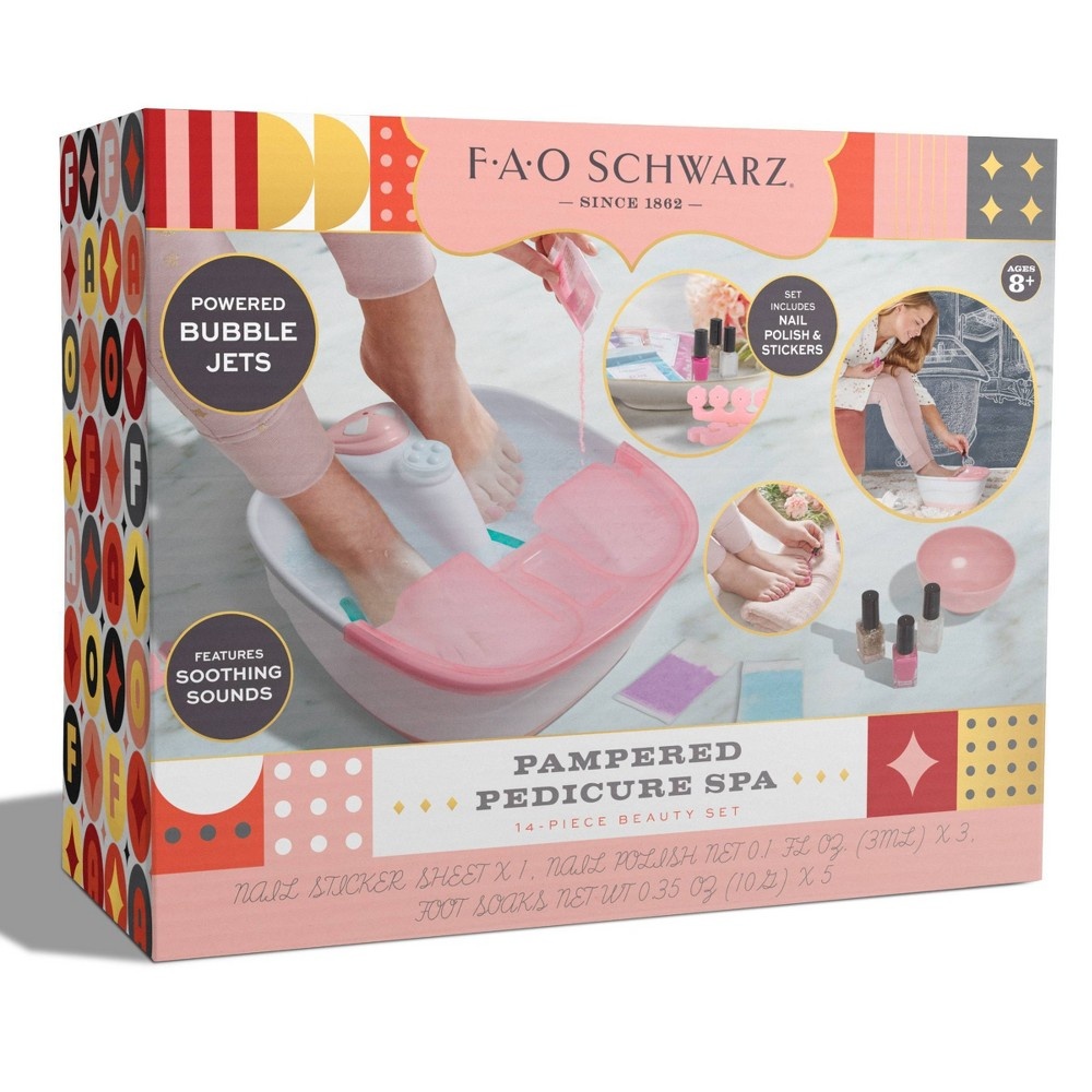 slide 6 of 7, FAO Schwarz Girls Pampered Pedicure Deluxe Foot Spa Set - 14pc, 14 ct