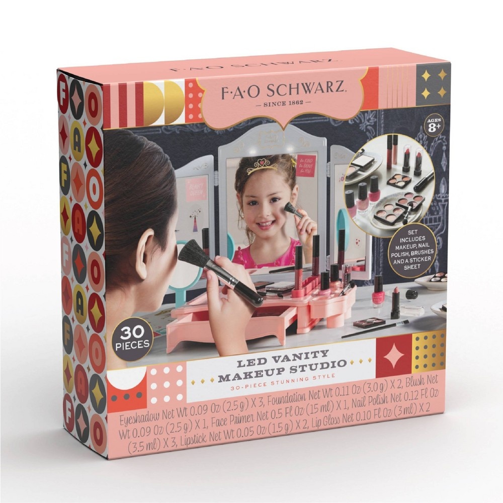 slide 5 of 6, FAO Schwarz Girls LED Makeup Vanity Studio Kit, 1 ct
