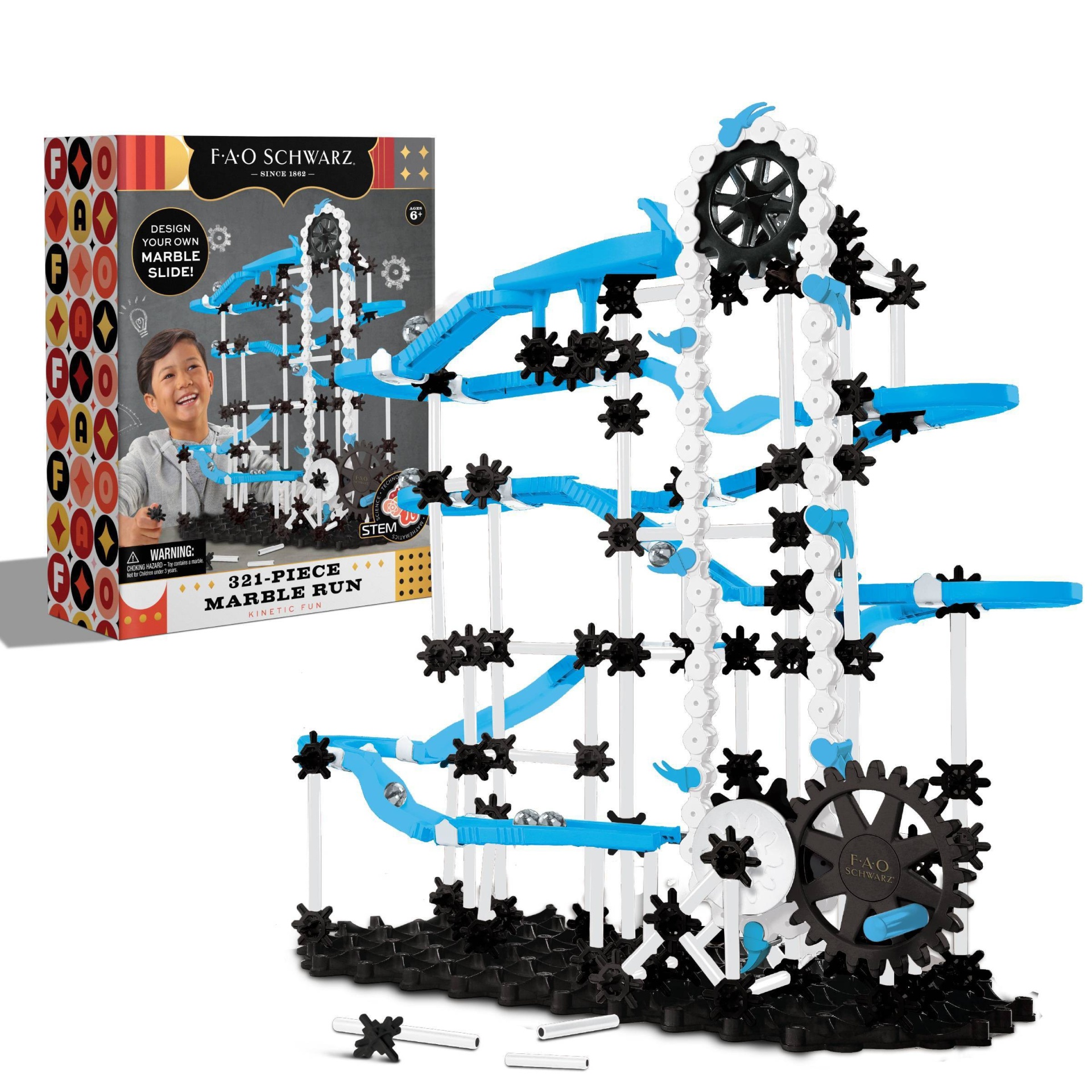 slide 1 of 8, FAO Schwarz Marble Run Construction And Building Kit - 321pc, 321 ct