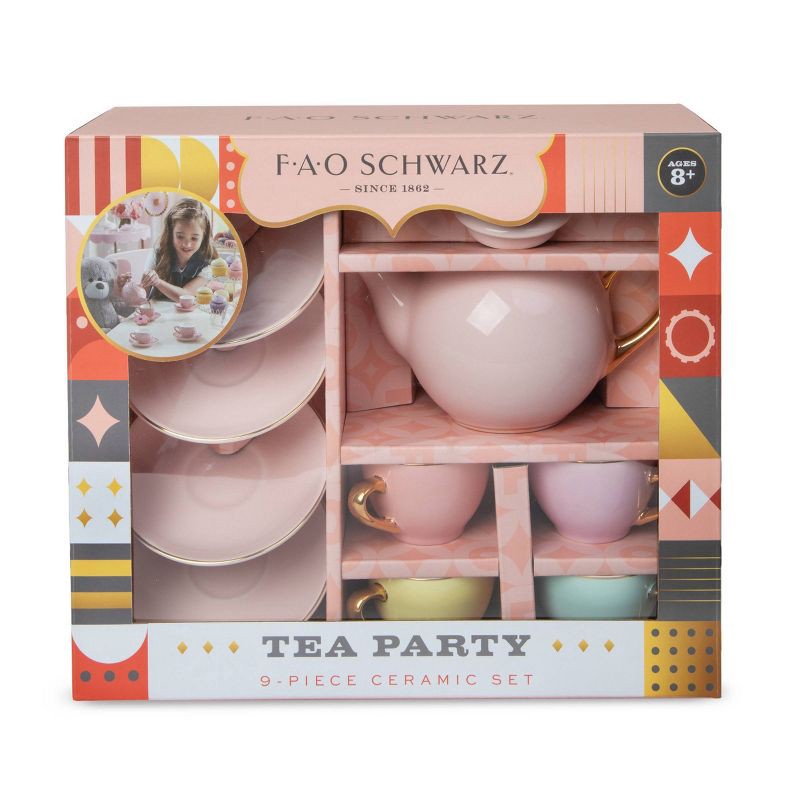slide 5 of 6, FAO Schwarz Hand-Glazed Ceramic Tea Party Set - 9pc, 9 ct