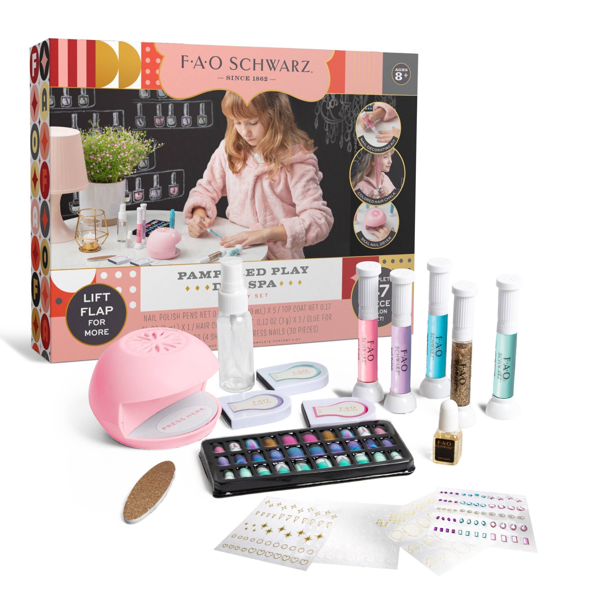 slide 1 of 8, FAO Schwarz Pampered Play Day Spa Beauty Set - 76pc, 76 ct