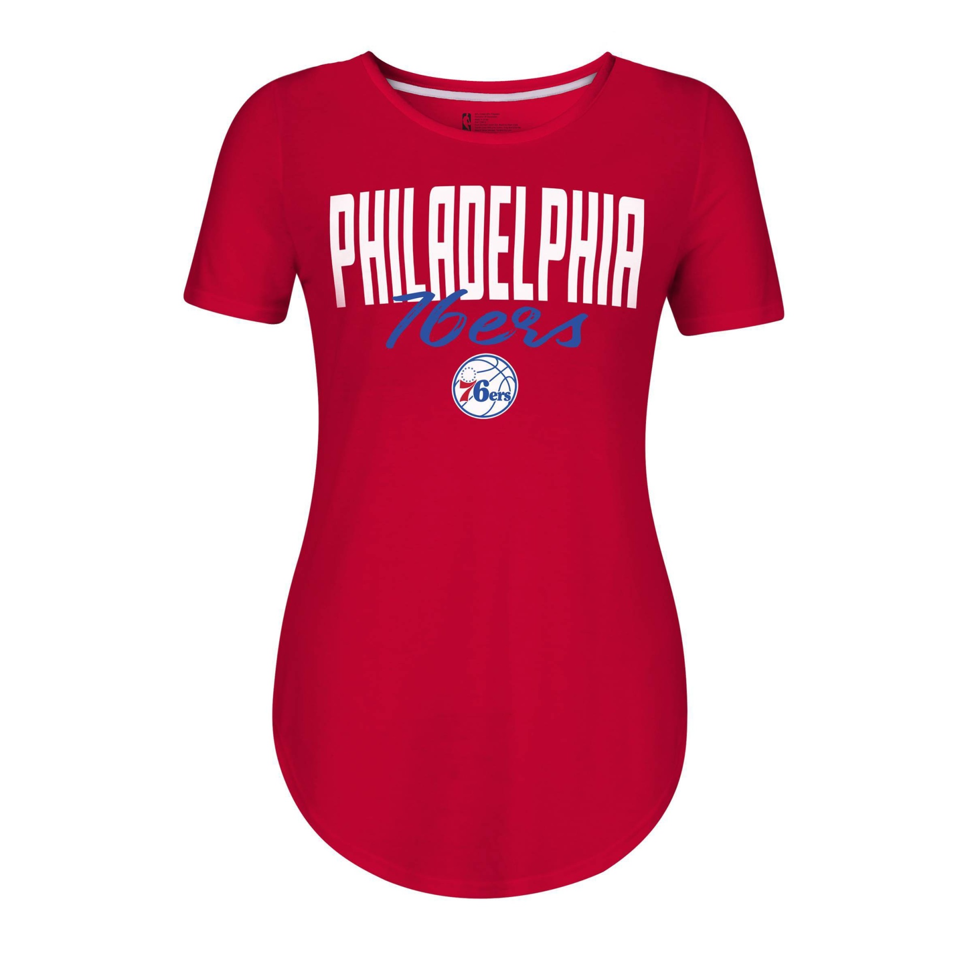 slide 1 of 2, NBA Philadelphia 76ers Women's Bold Script T-Shirt - XL, 1 ct