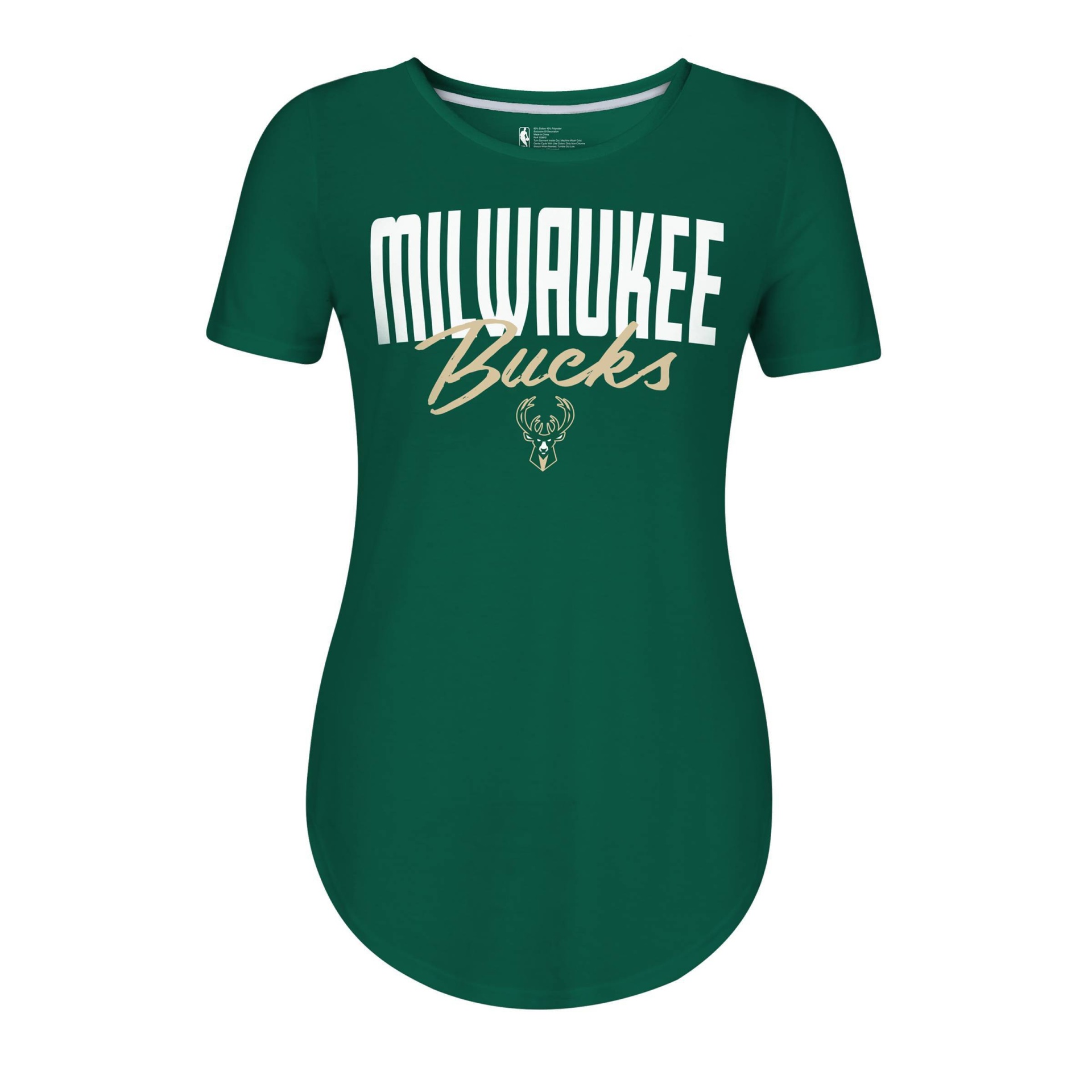 slide 1 of 2, NBA Milwaukee Bucks Women's Bold Script T-Shirt - XL, 1 ct