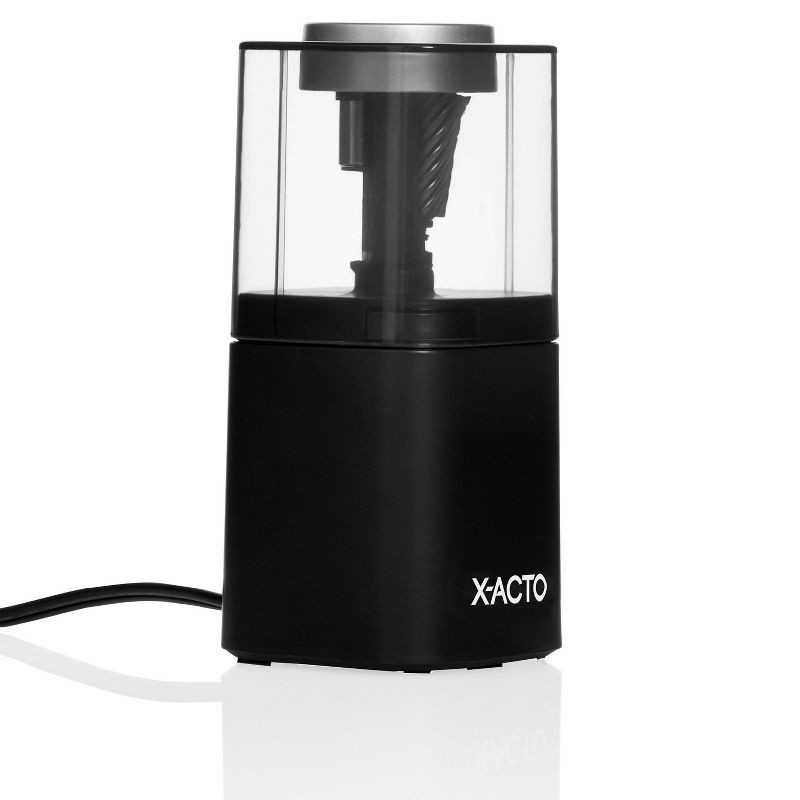 slide 7 of 10, X-ACTO Powerhouse Electric Pencil Sharpener with SafeStart Motor: Electronic Sharpener for Pencils, Black & Clear, 1 ct