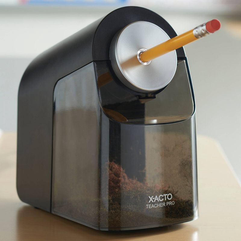 slide 2 of 10, X-ACTO TeacherPro Electric Pencil Sharpener with Auto Adjust Dial and SafeStart Motor: Electronic Sharpener for Pencils, 1 ct