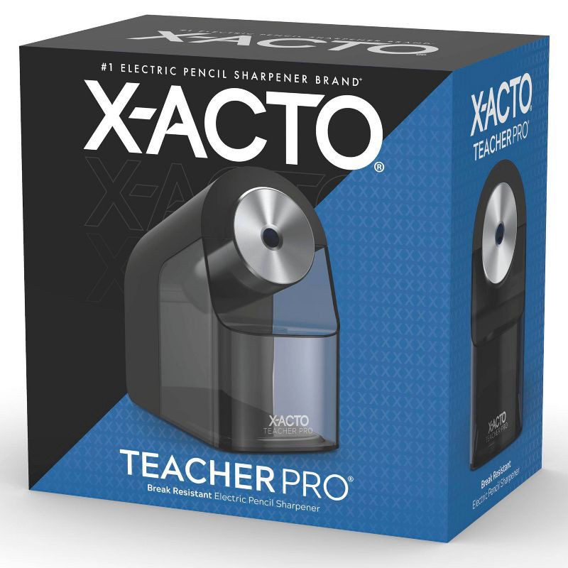 slide 9 of 10, X-ACTO TeacherPro Electric Pencil Sharpener with Auto Adjust Dial and SafeStart Motor: Electronic Sharpener for Pencils, 1 ct