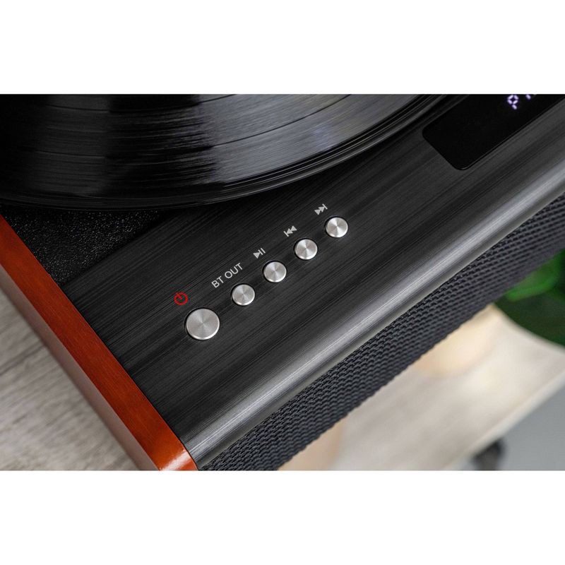 slide 11 of 12, Victrola Brighton Record Player: Bluetooth, 3-Speed Turntable with Dust Cover, 1 ct