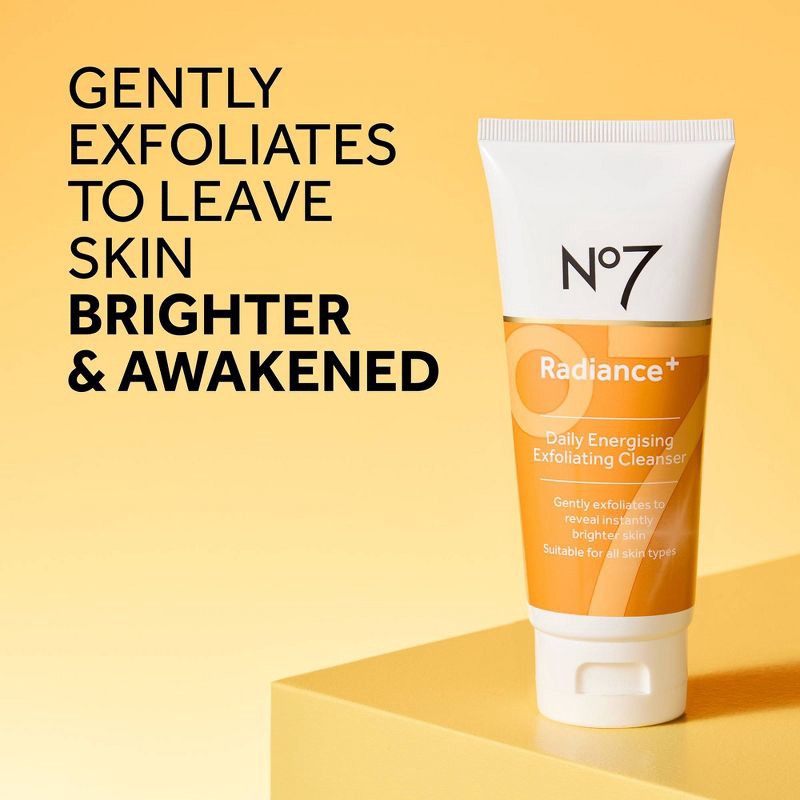 slide 5 of 9, No7 Radiance+ Daily Energizing Exfoliating Cleanser - 3.38 fl oz, 3.3 fl oz