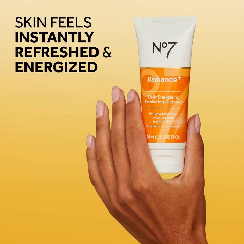 slide 6 of 9, No7 Radiance+ Daily Energizing Exfoliating Cleanser - 3.38 fl oz, 3.3 fl oz