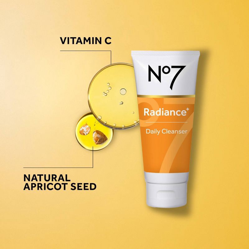 slide 11 of 11, No7 Radiance+ Daily Energizing Exfoliating Cleanser - 3.38 fl oz, 3.3 fl oz