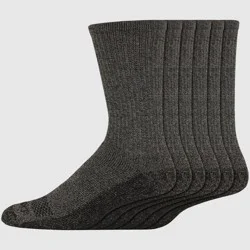 Dickies Men's 6pk Moisture Control Crew Socks - Black Marl 6-12