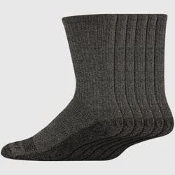Dickies Men's 6pk Moisture Control Crew Socks - Black Marl 6-12