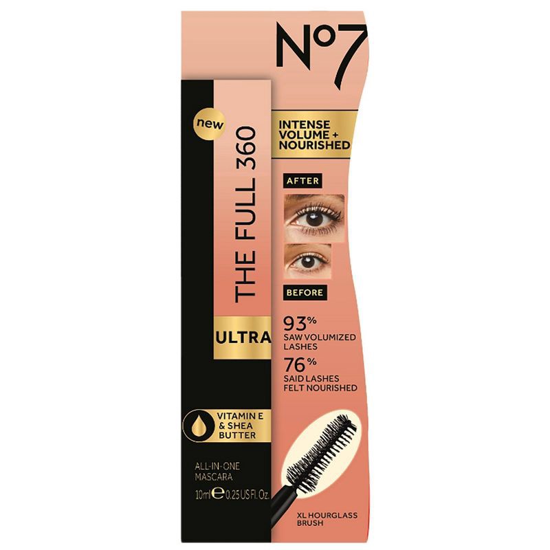 slide 5 of 5, No7 The Full 360 Ultra All-In-One Mascara - Black - 0.33 fl oz, 0.33 fl oz
