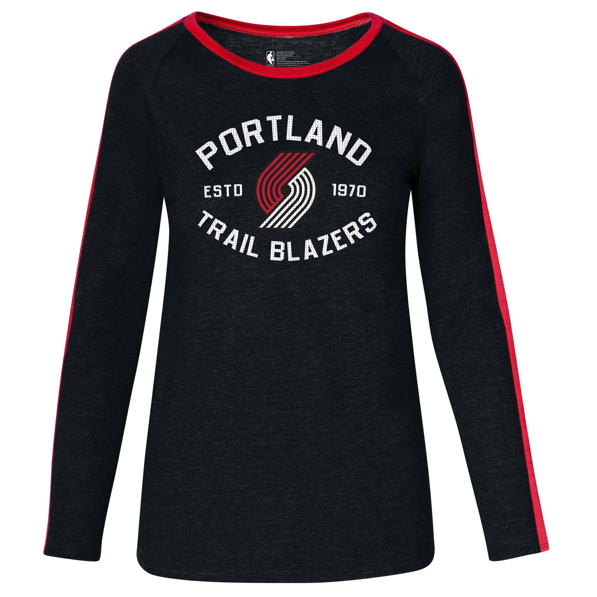 slide 1 of 3, NBA Portland Trail Blazers Women's Team Shoulder Stripe Sweatshirt - XL, 1 ct