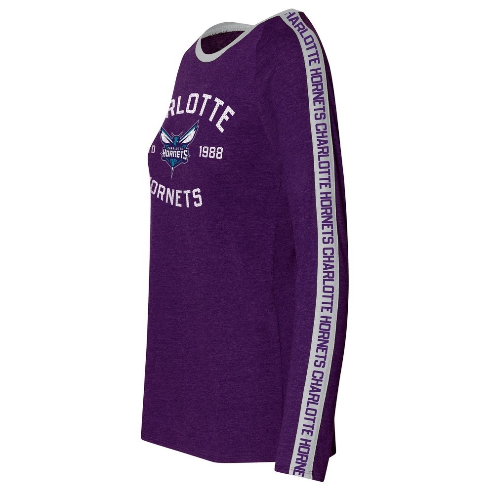 slide 2 of 3, NBA Charlotte Hornets Women's Team Shoulder Stripe Sweatshirt - XL, 1 ct