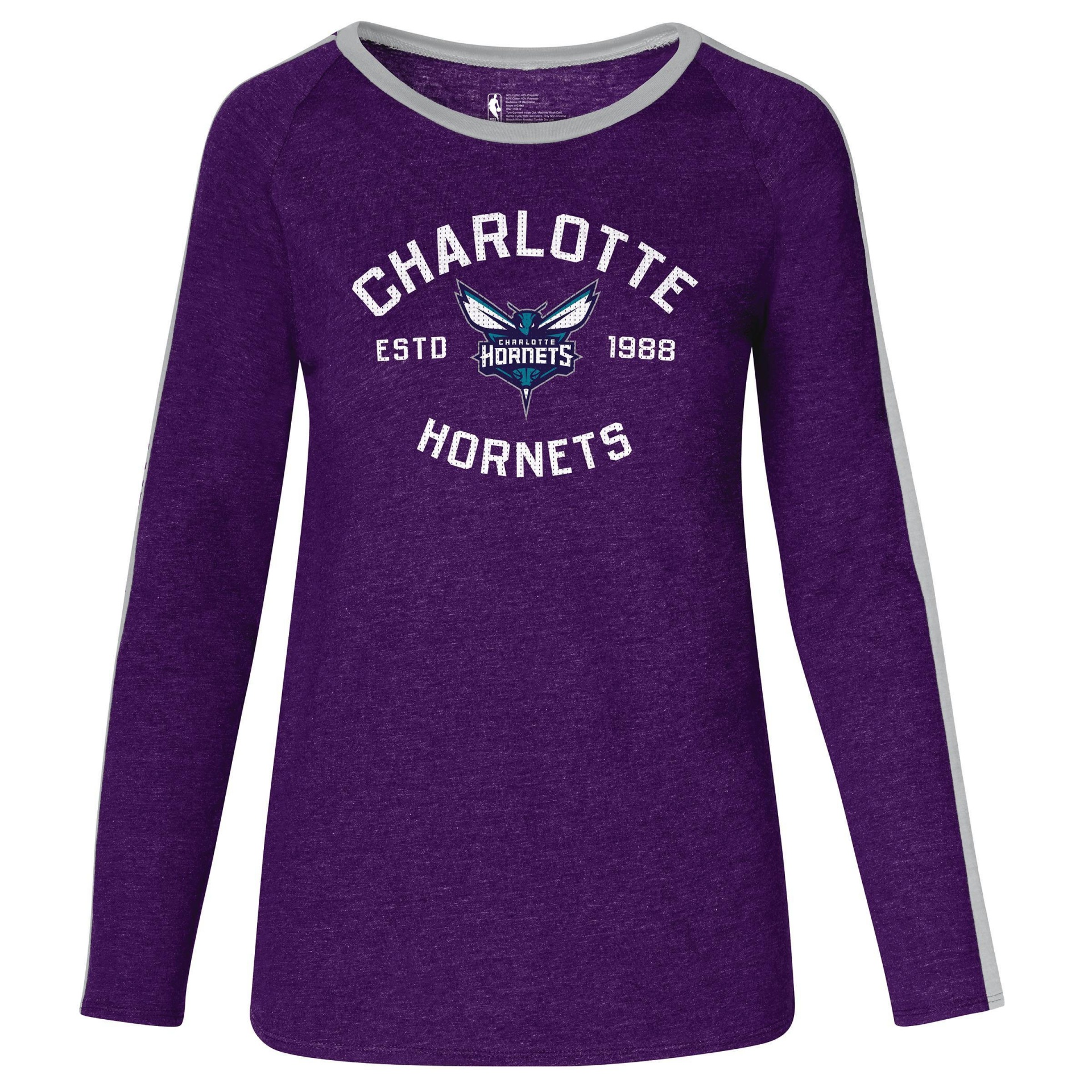 slide 1 of 3, NBA Charlotte Hornets Women's Team Shoulder Stripe Sweatshirt - XL, 1 ct