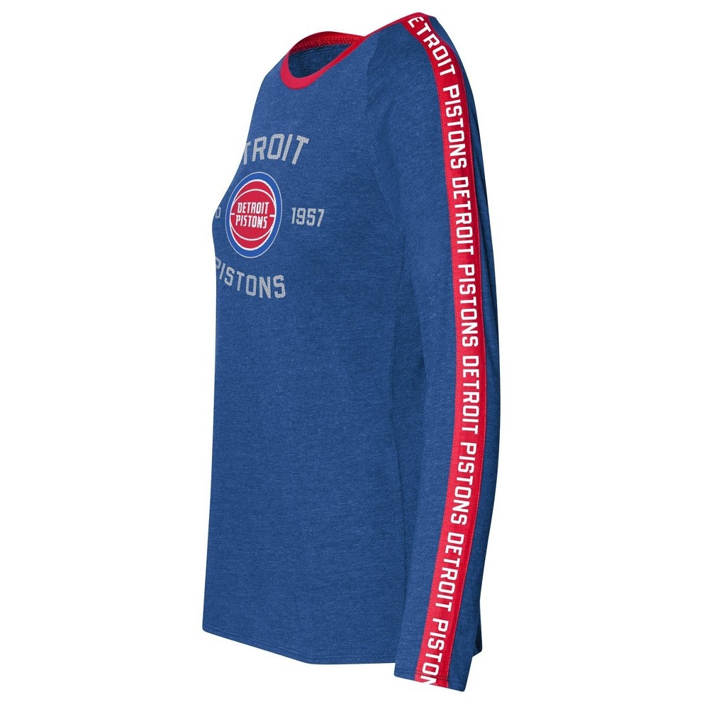 slide 2 of 3, NBA Detroit Pistons Women's Team Shoulder Stripe Sweatshirt - XL, 1 ct