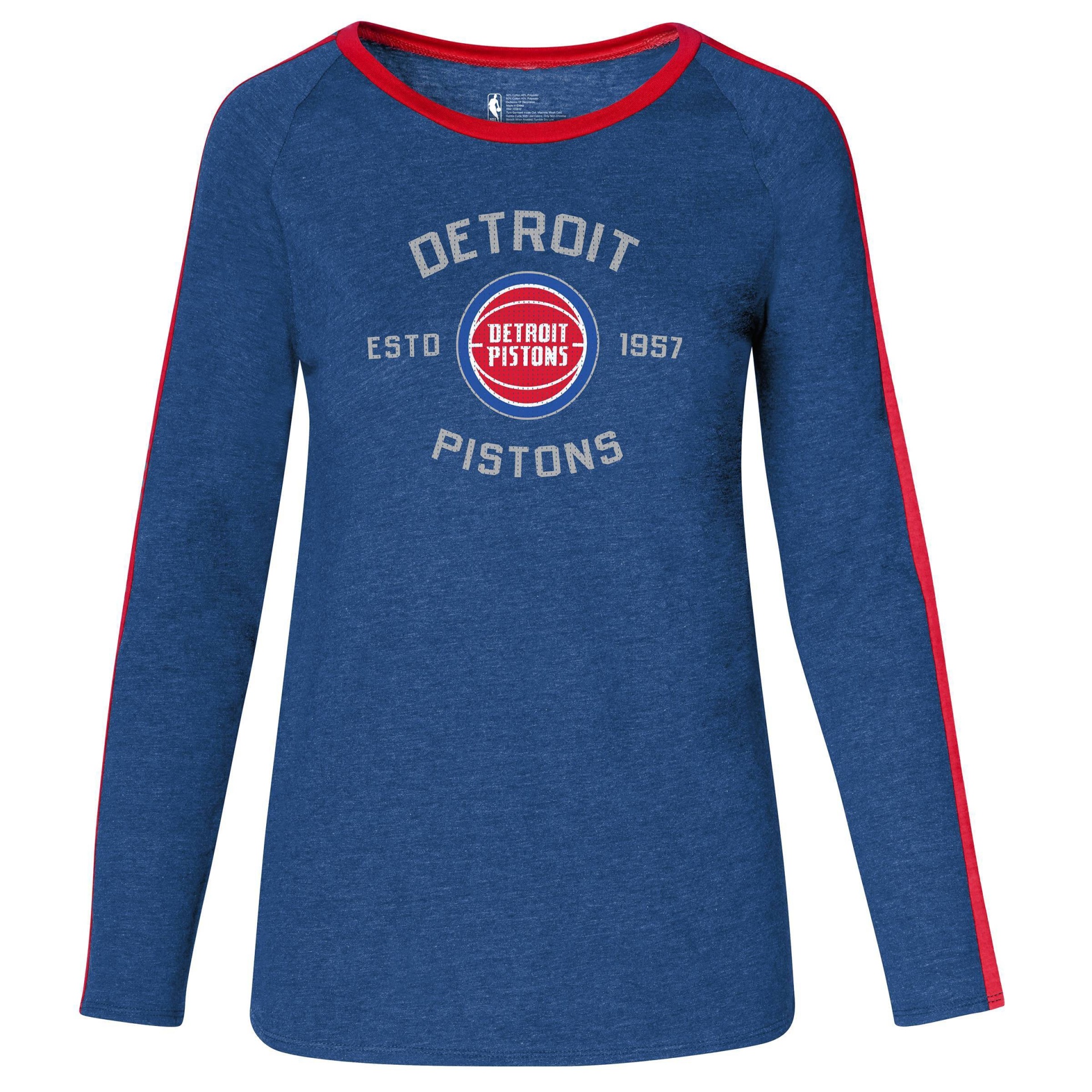 slide 1 of 3, NBA Detroit Pistons Women's Team Shoulder Stripe Sweatshirt - XL, 1 ct