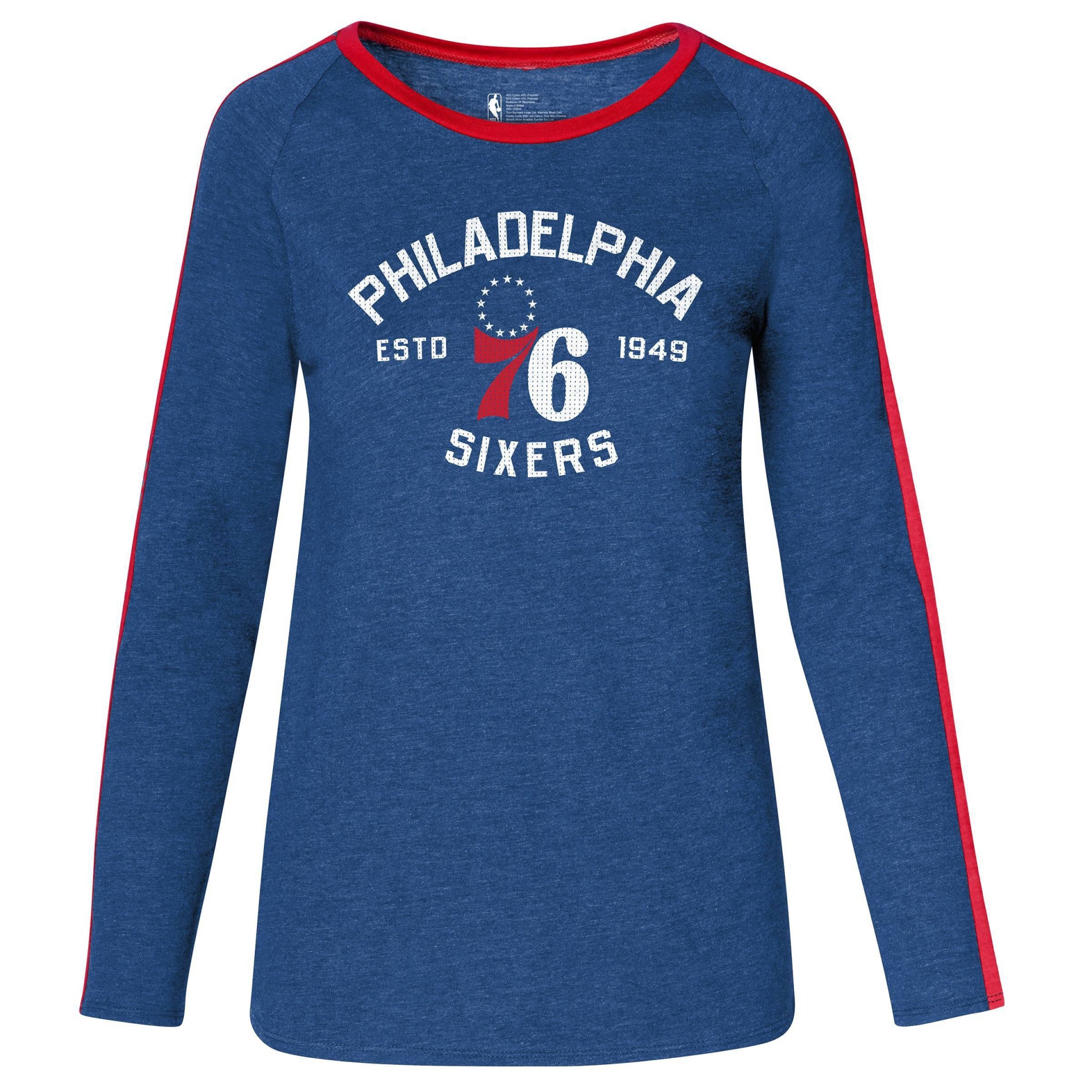 slide 1 of 3, NBA Philadelphia 76ers Women's Team Shoulder Stripe Sweatshirt - XL, 1 ct