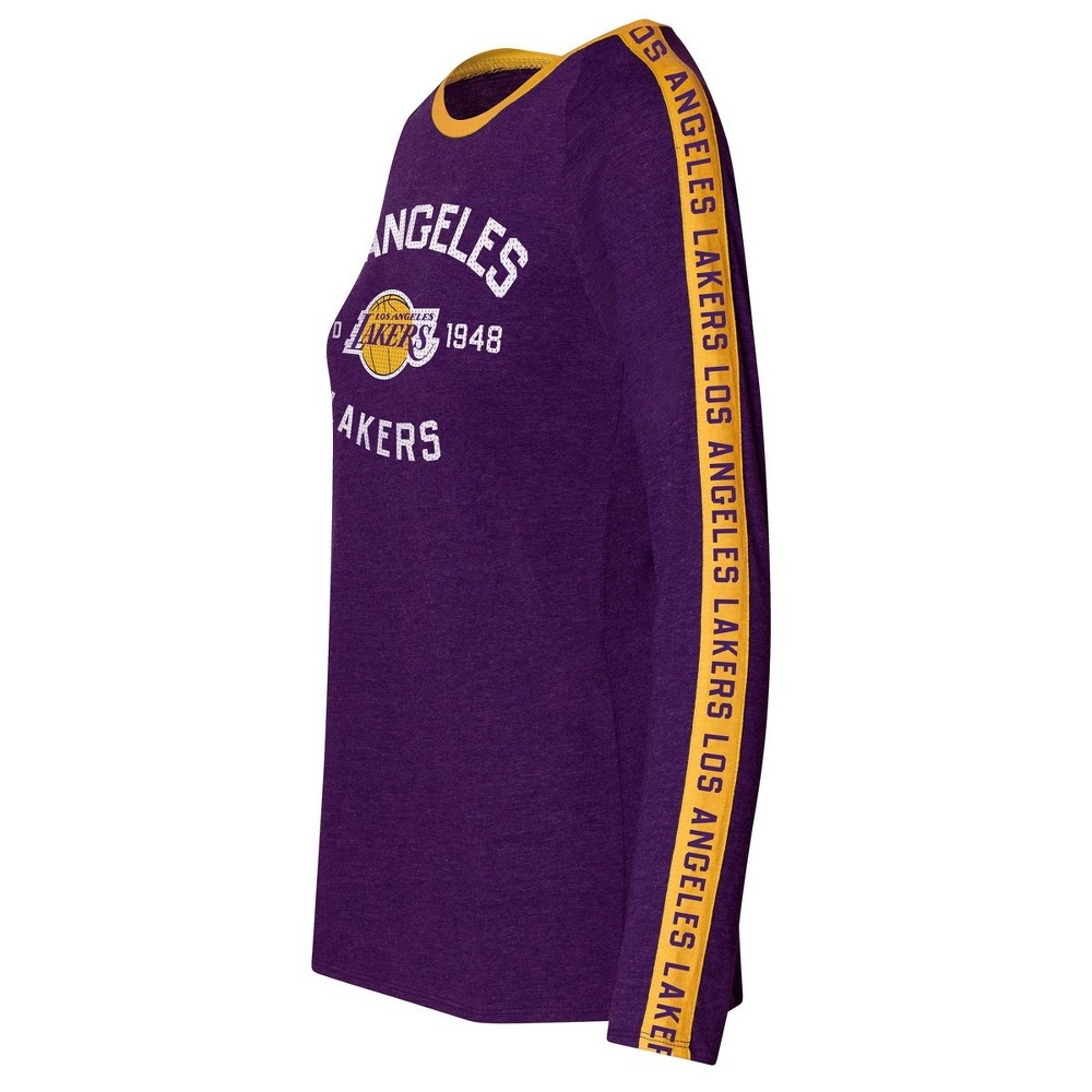 slide 2 of 3, NBA Los Angeles Lakers Women's Team Shoulder Stripe Sweatshirt - XL, 1 ct