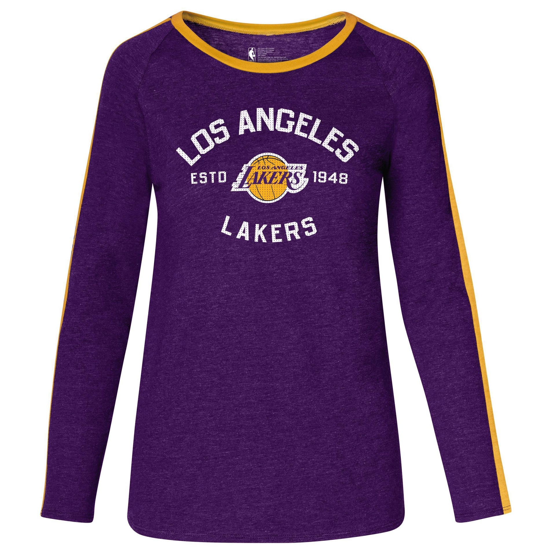 slide 1 of 3, NBA Los Angeles Lakers Women's Team Shoulder Stripe Sweatshirt - XL, 1 ct