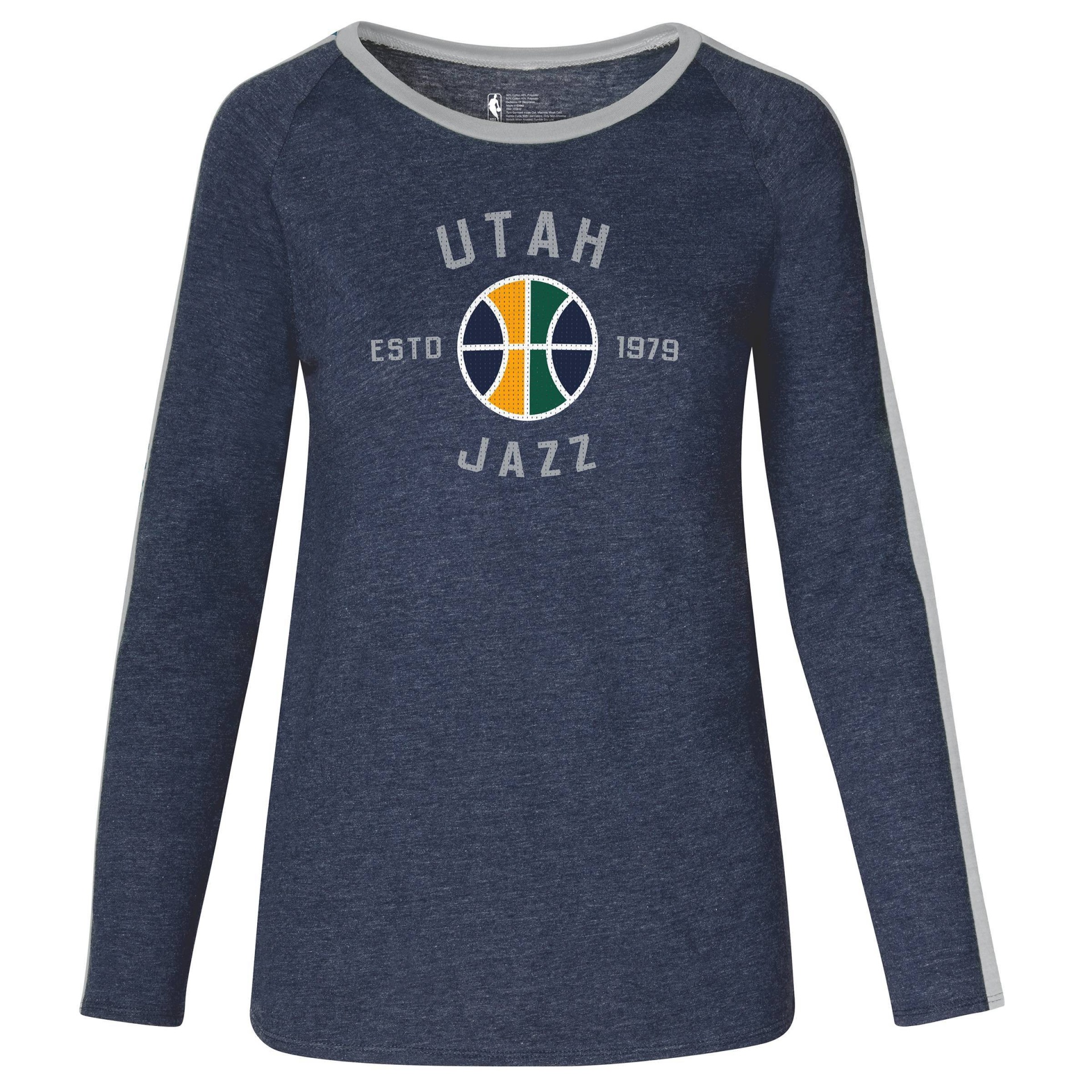 slide 1 of 3, NBA Utah Jazz Women's Team Shoulder Stripe Sweatshirt - XL, 1 ct