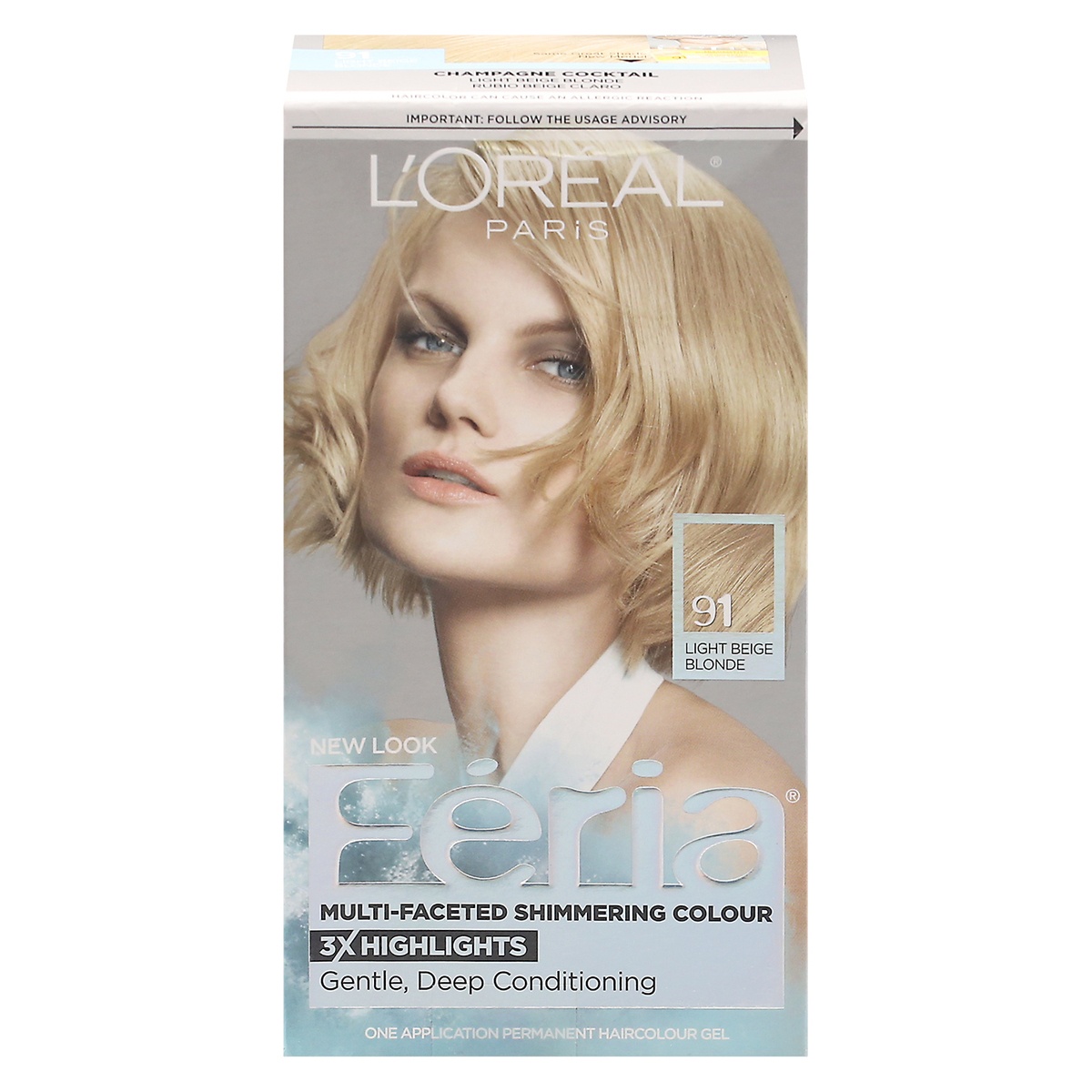 slide 1 of 1, L'Oréal Feria Multi-Faceted Shimmering Color - 91 Light Beige Blonde, 1 ct