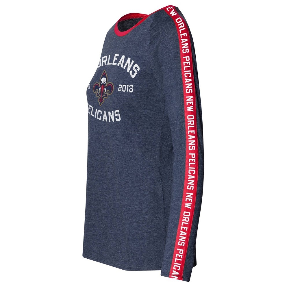 slide 2 of 3, NBA New Orleans Pelicans Women's Team Shoulder Stripe Sweatshirt - XL, 1 ct