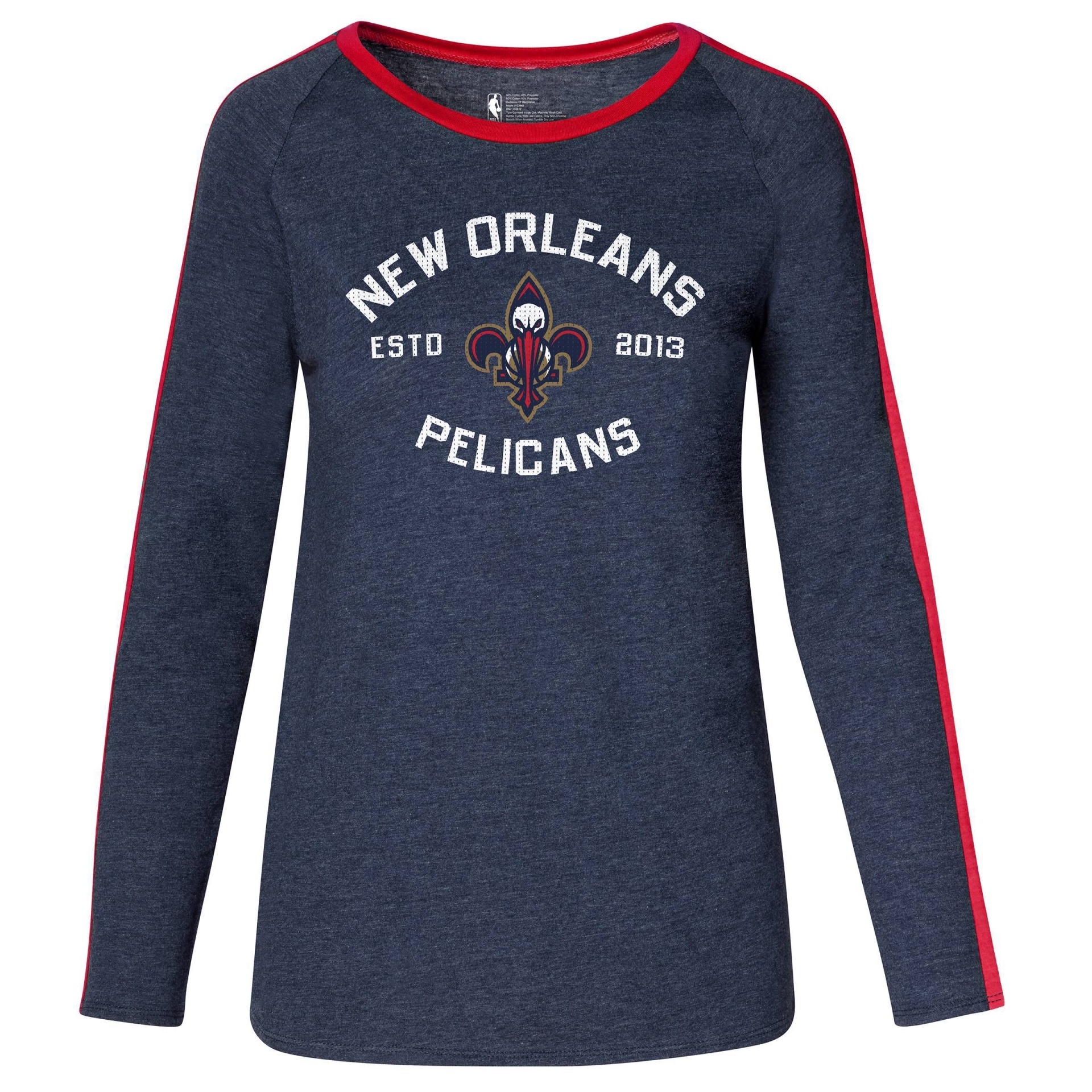 slide 1 of 3, NBA New Orleans Pelicans Women's Team Shoulder Stripe Sweatshirt - XL, 1 ct