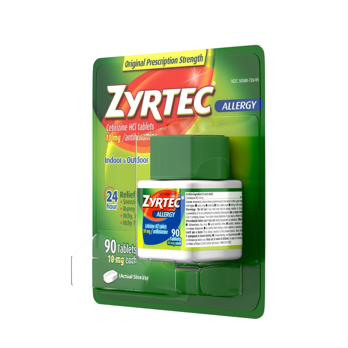 Zyrtec 24 Hour Allergy Relief Tablets, Indoor & Outdoor Allergy