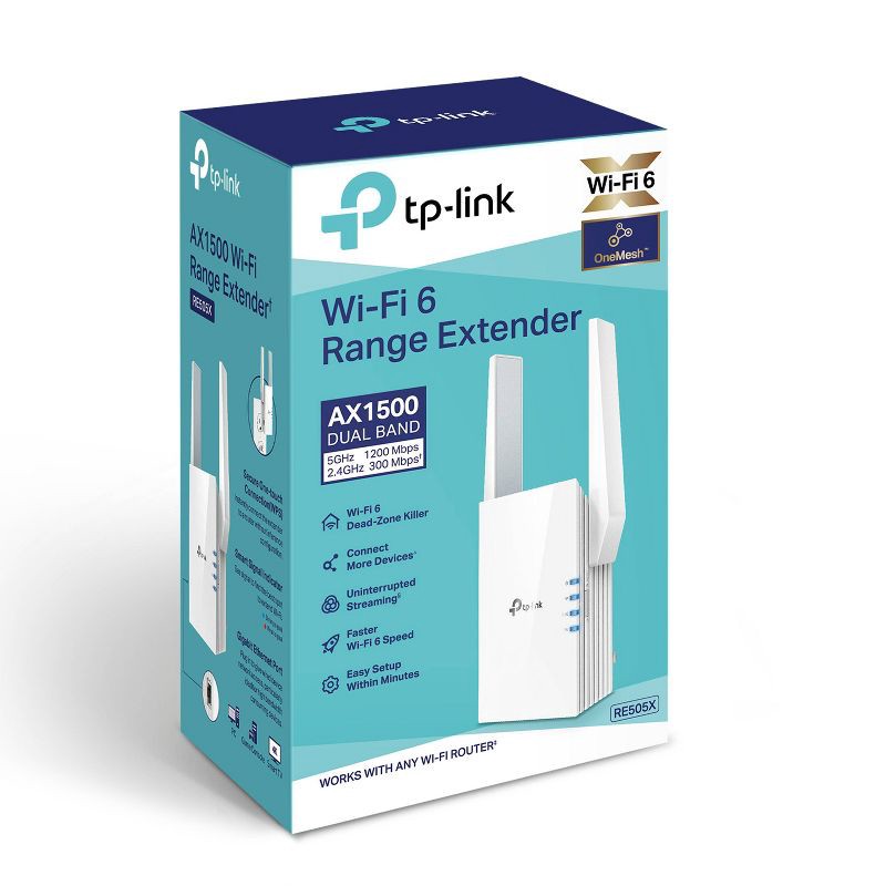 slide 4 of 4, TP-Link AX1500 Mesh Dual Band Range Extender, 1 ct