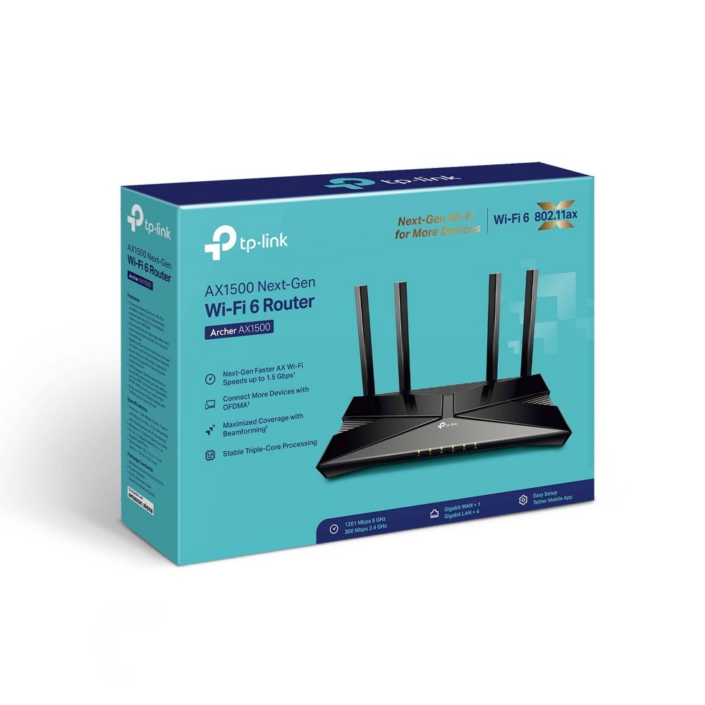 slide 4 of 4, TP-Link AX1500 Mesh Compatible Dual Band Router, 1 ct