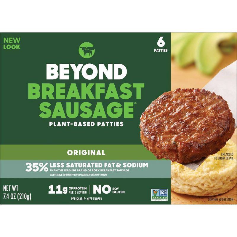 slide 1 of 4, Beyond Meat Beyond Breakfast Sausage Original Plant-Based Breakfast Patties - Frozen - 7.4oz/6ct, 6 ct; 7.4 oz