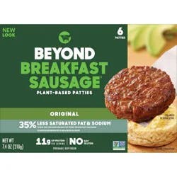 Beyond Meat Beyond Breakfast Sausage Original Plant-Based Breakfast Patties - Frozen - 7.4oz/6ct