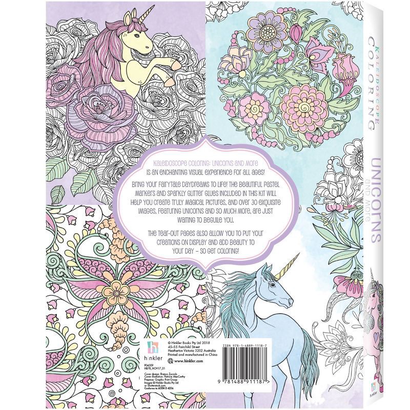 slide 3 of 3, Kaleidoscope Coloring Kit: Unicorns and More - Hinkler Books, 1 ct