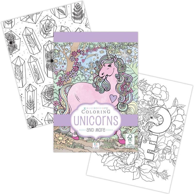 slide 2 of 3, Kaleidoscope Coloring Kit: Unicorns and More - Hinkler Books, 1 ct