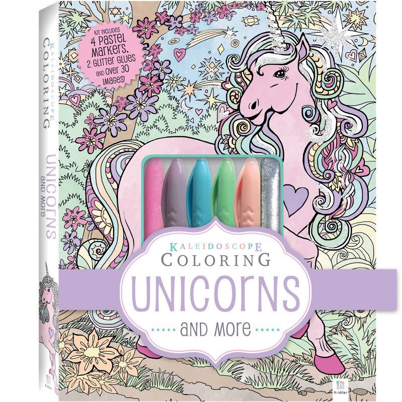 slide 1 of 3, Kaleidoscope Coloring Kit: Unicorns and More - Hinkler Books, 1 ct