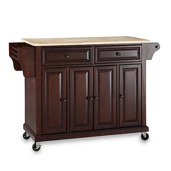 slide 1 of 3, Crosley Natural Wood Top Rolling Kitchen Cart/Island - Mahogany, 1 ct