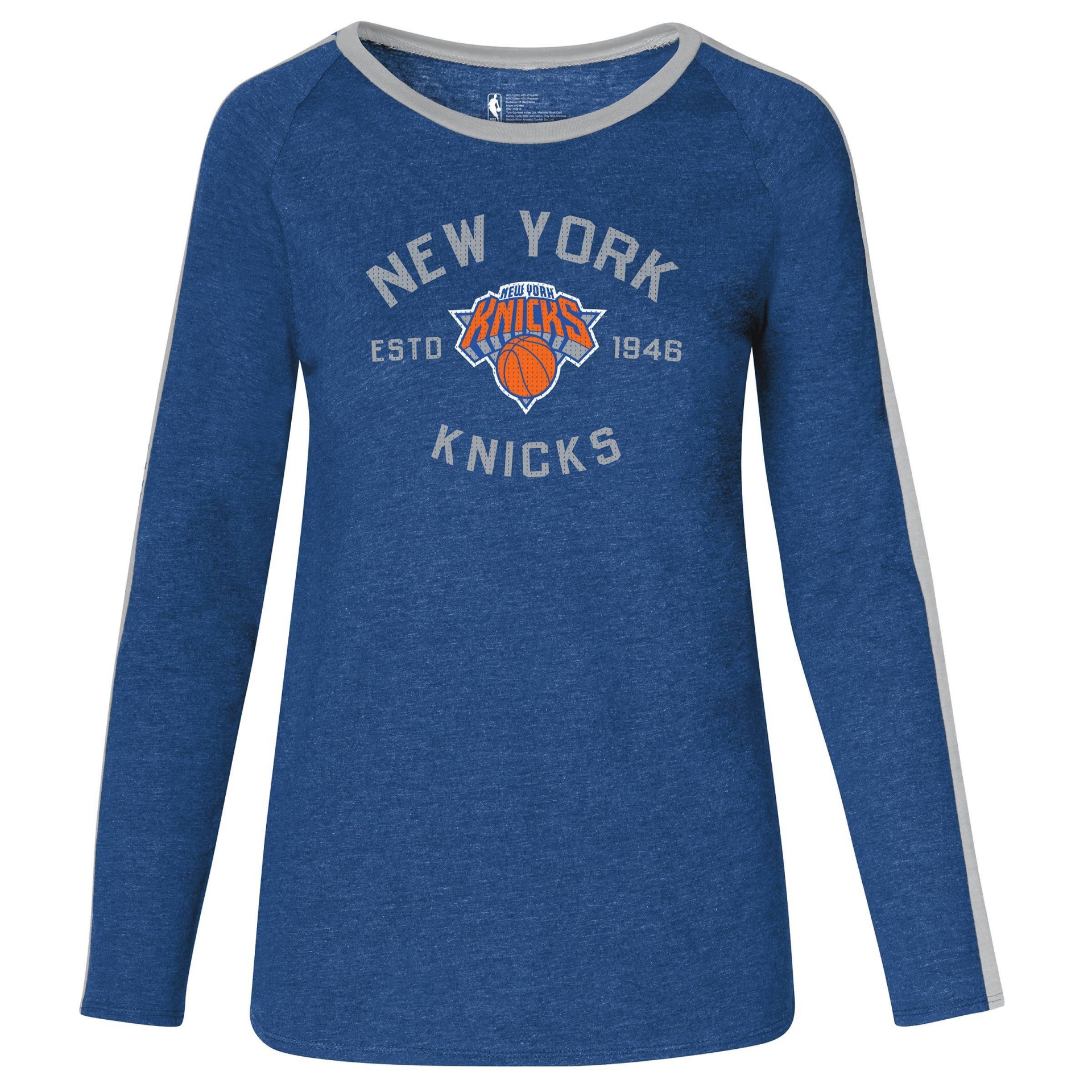 slide 1 of 3, NBA New York Knicks Women's Team Shoulder Stripe Sweatshirt - XL, 1 ct