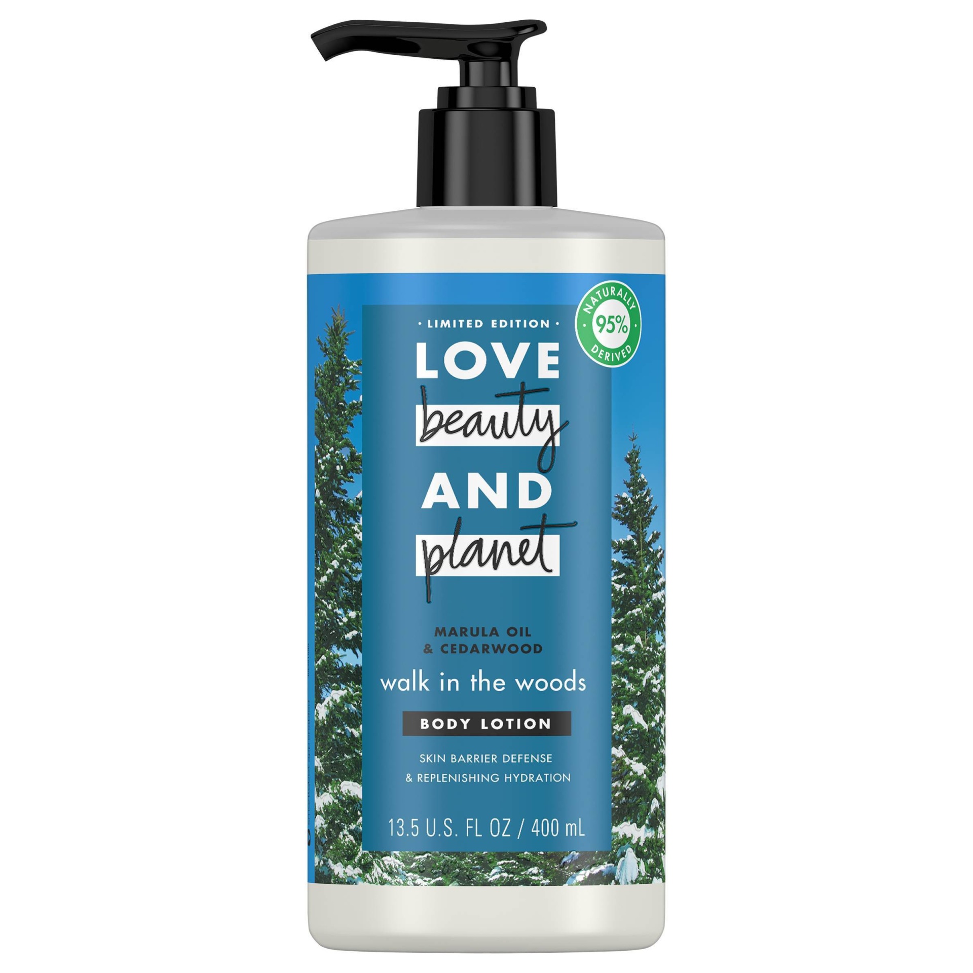 slide 1 of 2, Love Beauty and Planet Cedar Wood and Marula Oil Body Lotion, 13.5 fl oz