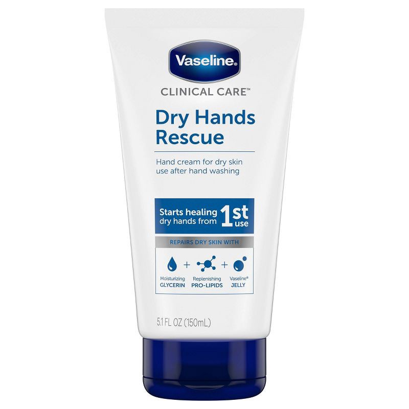 slide 1 of 4, Vaseline Dry Hands Rescue Hand Lotion Unscented - 5.1 fl oz, 5.1 fl oz