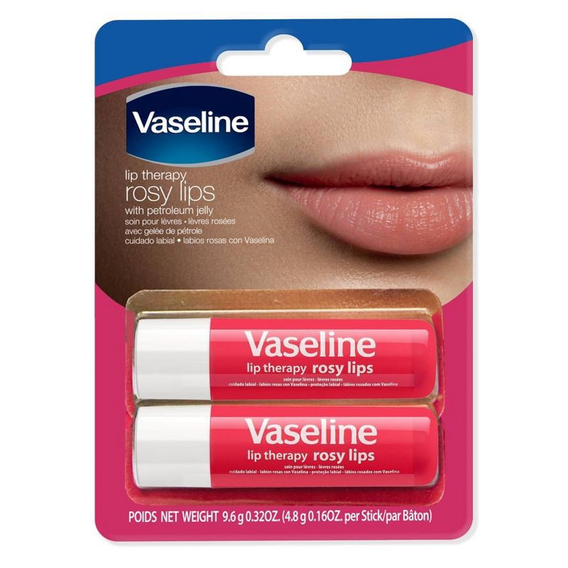 slide 1 of 6, Vaseline Rosy Lip Therapy Stick - 2pk/0.16oz each, 2 ct; 0.16 oz
