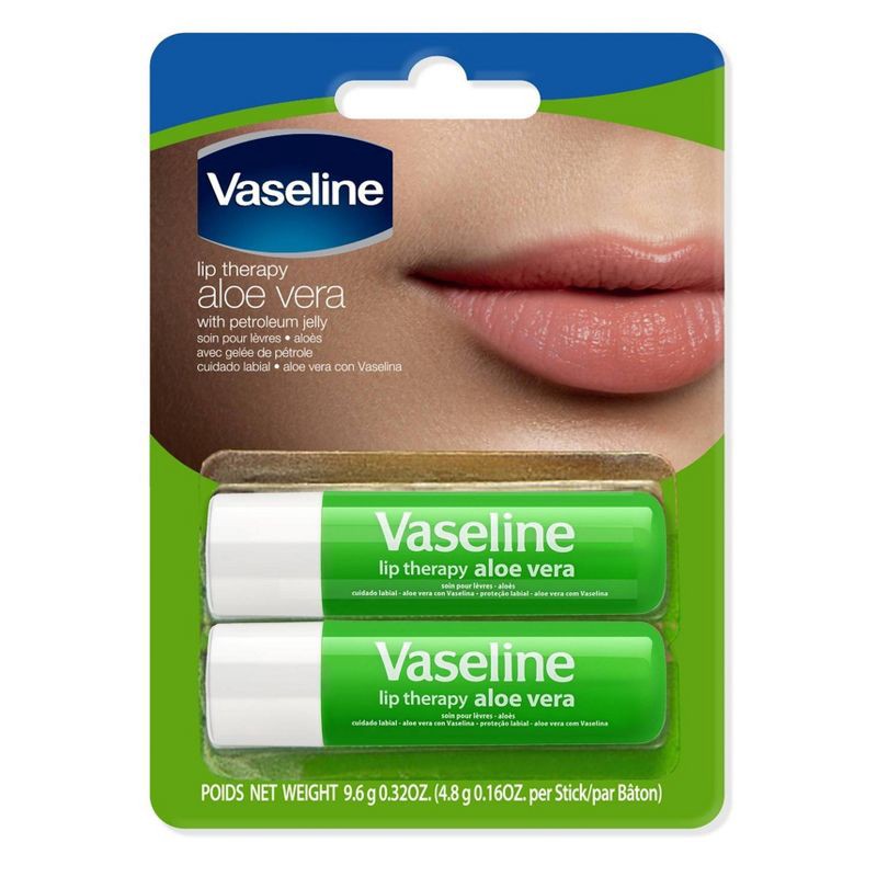 slide 1 of 3, Vaseline Aloe Lip Therapy Stick - 2pk/0.16oz each, 2 ct; 0.16 oz