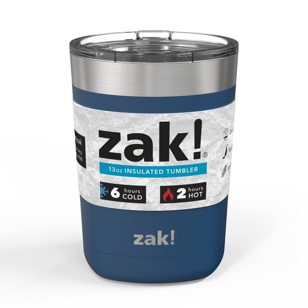 slide 3 of 5, Zak! Designs Double Wall Stainless Steel Low Ball Tumbler - Blue, 13 oz
