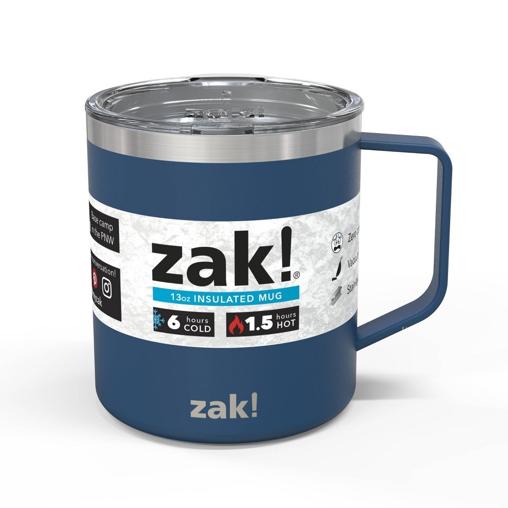 slide 4 of 5, Zak! Designs Double Wall Stainless Steel Explorer Mug - Blue, 13 oz