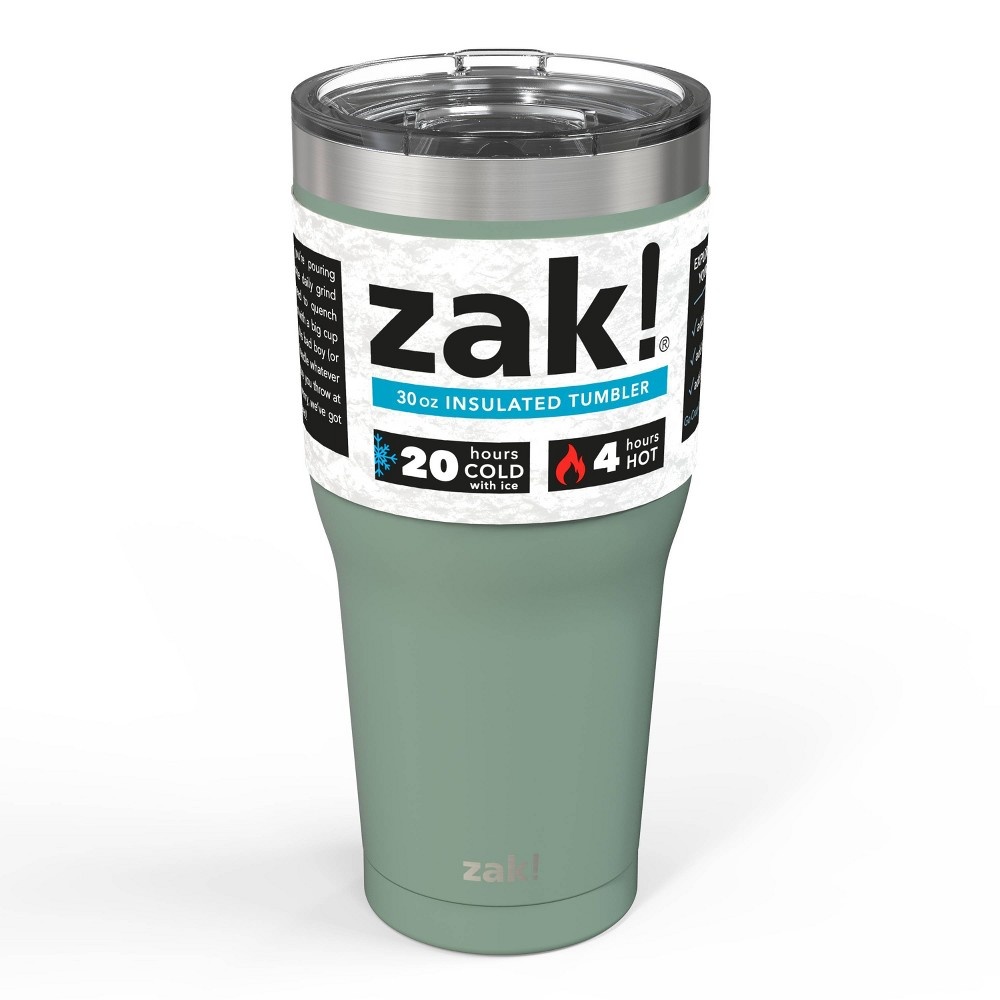 slide 3 of 5, Zak! Designs Double Wall Stainless Steel Cascadia Tumbler - Sage, 30 oz