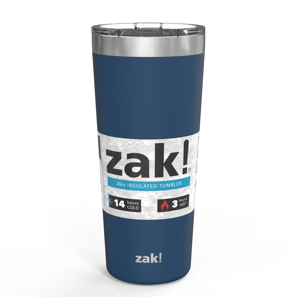 slide 3 of 5, Zak! Designs Double Wall Stainless Steel Latah Tumbler - Blue, 20 oz