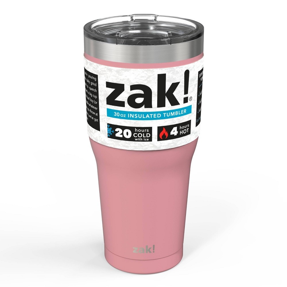 slide 3 of 5, Zak! Designs Double Wall Stainless Steel Cascadia Tumbler - Pink, 30 oz