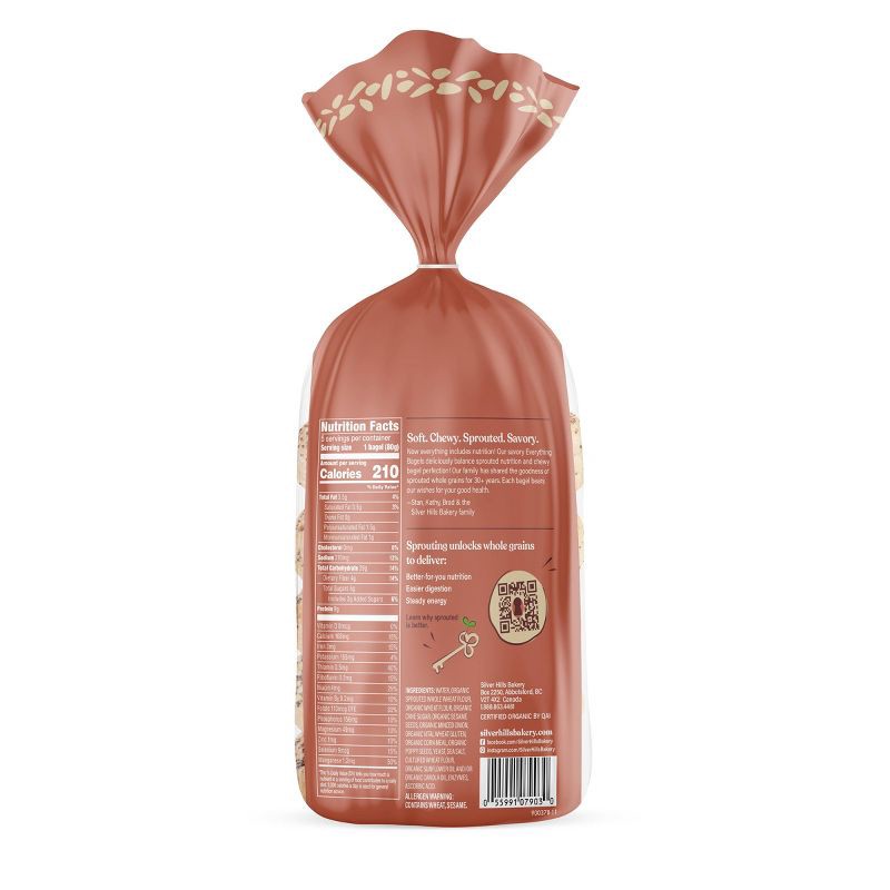 slide 2 of 6, Silver Hills Bakery Organic Sprouted Power Bagels Everything - 14oz/5ct, 5 ct; 14 oz