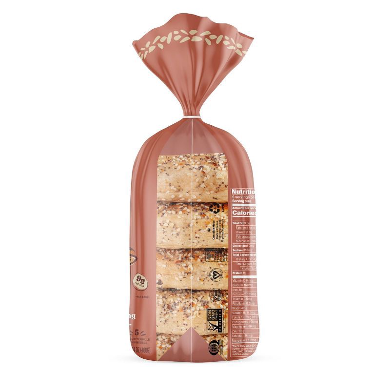 slide 3 of 6, Silver Hills Bakery Organic Sprouted Power Bagels Everything - 14oz/5ct, 5 ct; 14 oz